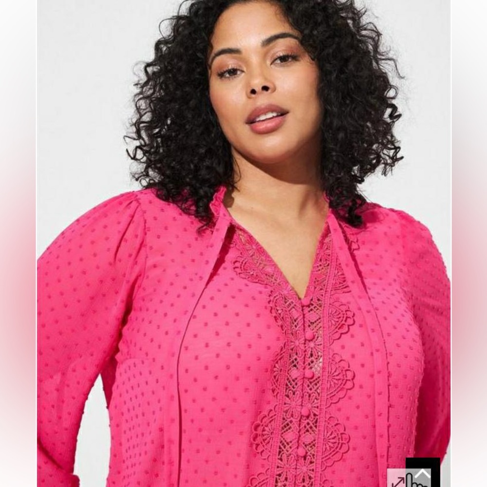 Torrid Barbie pink blouse
